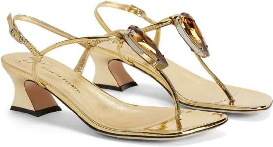 Giuseppe Zanotti Anthonia 45mm rhinestone-embellished thong sandals Gold