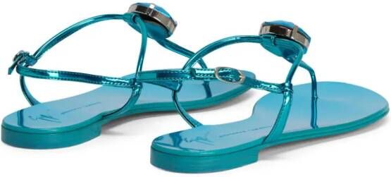 Giuseppe Zanotti Anthonia crystal-embellished flat sandals Blue