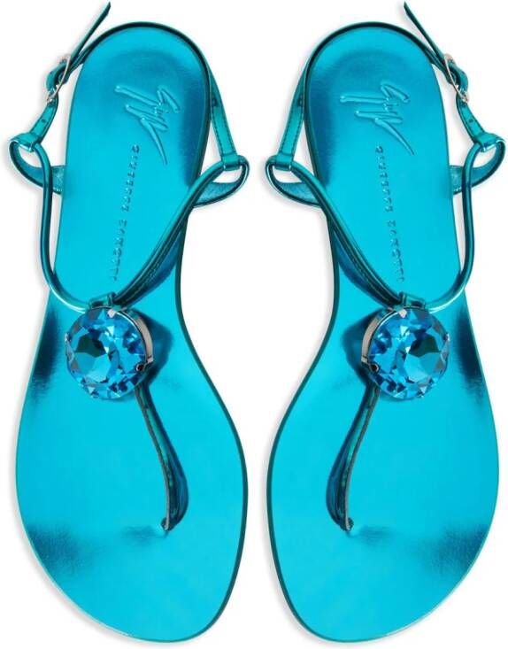 Giuseppe Zanotti Anthonia crystal-embellished flat sandals Blue