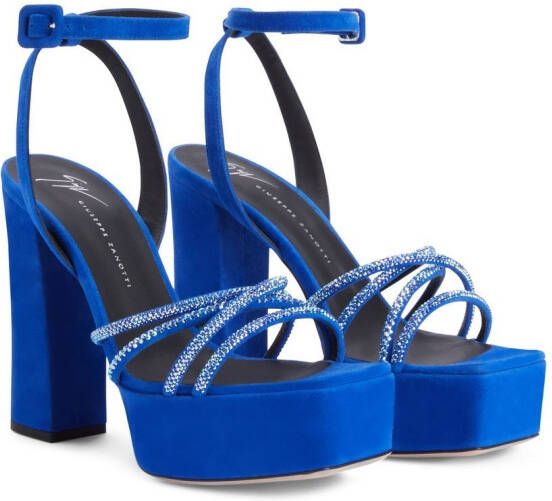 Giuseppe Zanotti Arhama embellished platform sandals Blue