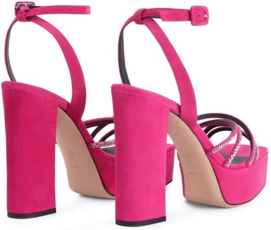 Giuseppe Zanotti Arhama embellished platform sandals Pink