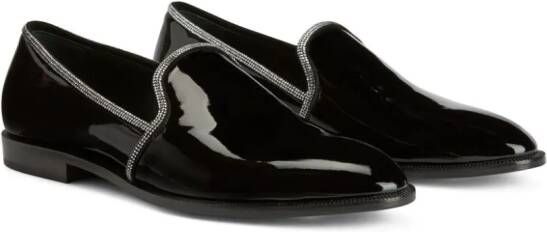 Giuseppe Zanotti Ariees crystal-embellished leather loafers Black