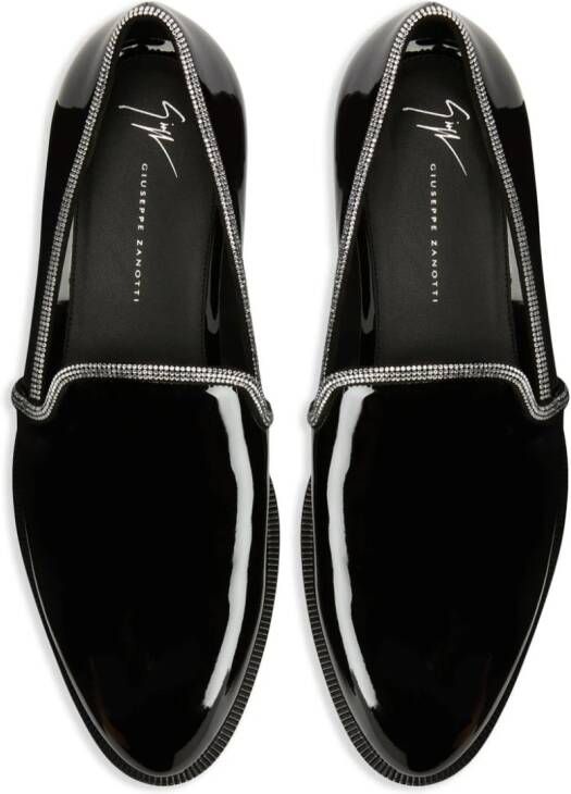 Giuseppe Zanotti Ariees crystal-embellished leather loafers Black