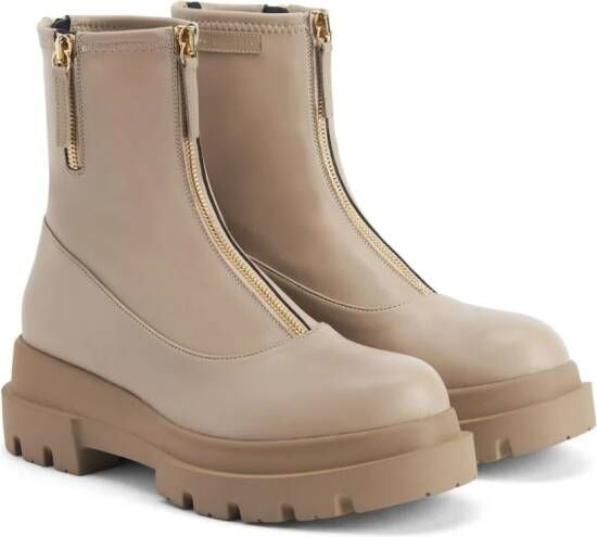 Giuseppe Zanotti Avice 40mm zipped ankle boots Neutrals