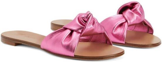 Giuseppe Zanotti Aycha knot-detailing flat sandals Pink