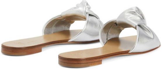 Giuseppe Zanotti Aycha knot-detailing flat sandals Silver