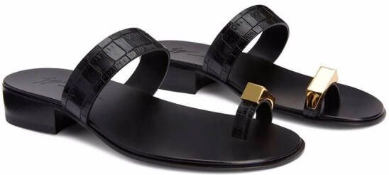 Giuseppe Zanotti Bardack crocodile-effect sandals Black