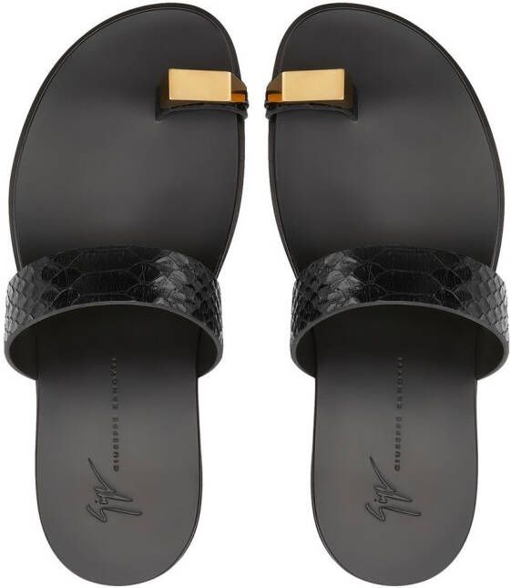 Giuseppe Zanotti Bardack snakeskin-effect sandals Black