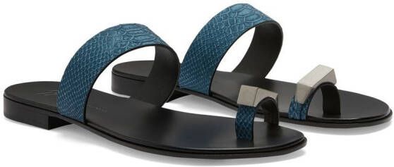Giuseppe Zanotti Bardack snakeskin sandals Blue