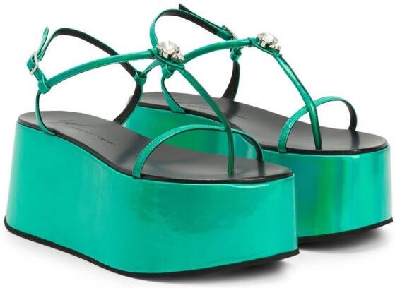 Giuseppe Zanotti 80mm Barnack platform sandals Green
