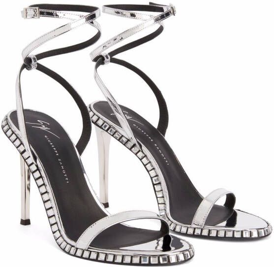 Giuseppe Zanotti Bellatriks 106mm leather sandals Silver