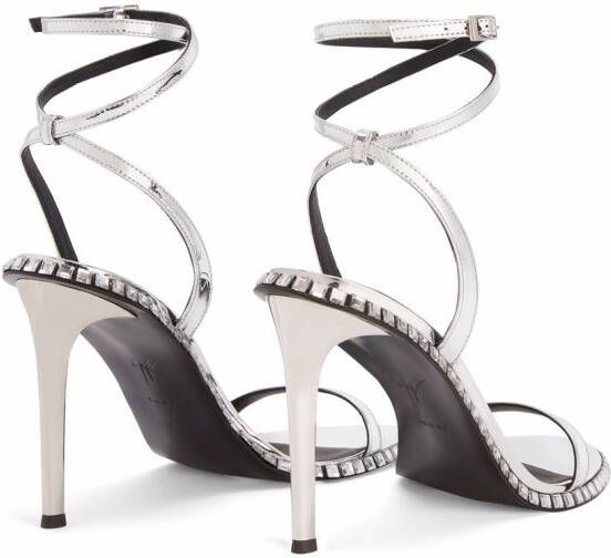 Giuseppe Zanotti Bellatriks 106mm leather sandals Silver
