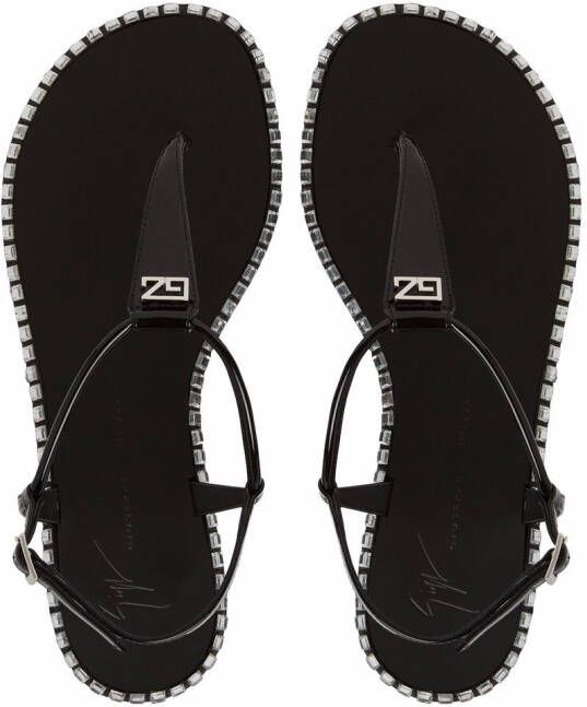 Giuseppe Zanotti Bellatriks T-bar studded sandals Black
