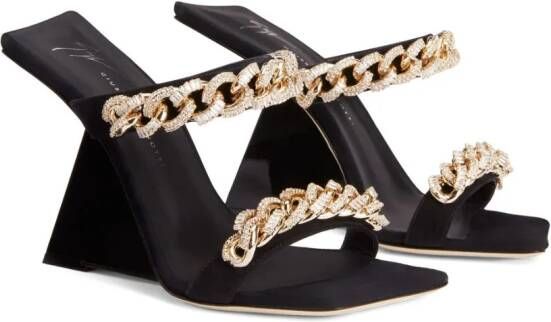 Giuseppe Zanotti Berenicee Chain 105mm sandals Black