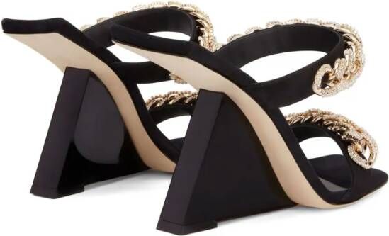 Giuseppe Zanotti Berenicee Chain 105mm sandals Black