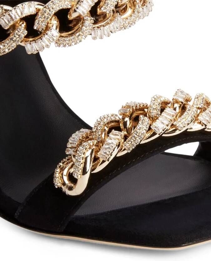 Giuseppe Zanotti Berenicee Chain 105mm sandals Black