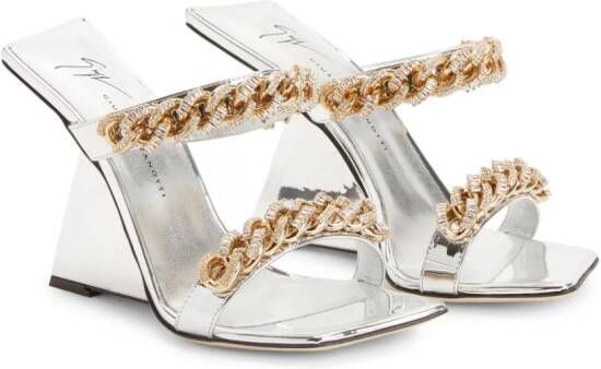 Giuseppe Zanotti Berenicee Chain 105mm sandals Silver