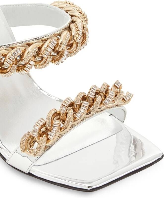 Giuseppe Zanotti Berenicee Chain 105mm sandals Silver