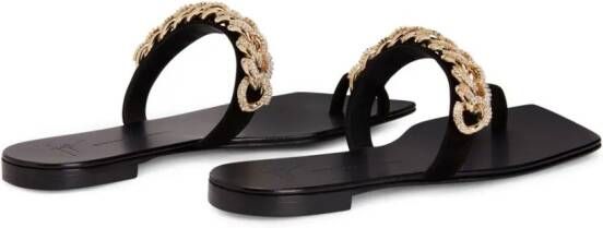 Giuseppe Zanotti Berenicee Chain leather sandals Black