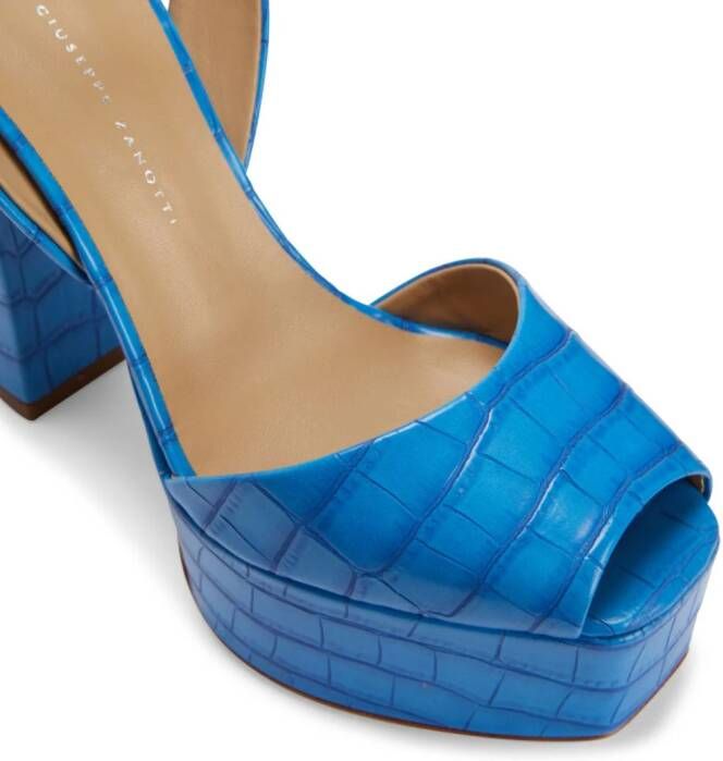 Giuseppe Zanotti Betty 120mm crocodile-print sandals Blue