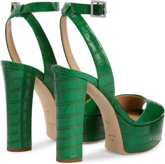 Giuseppe Zanotti Betty 120mm crocodile-print sandals Green