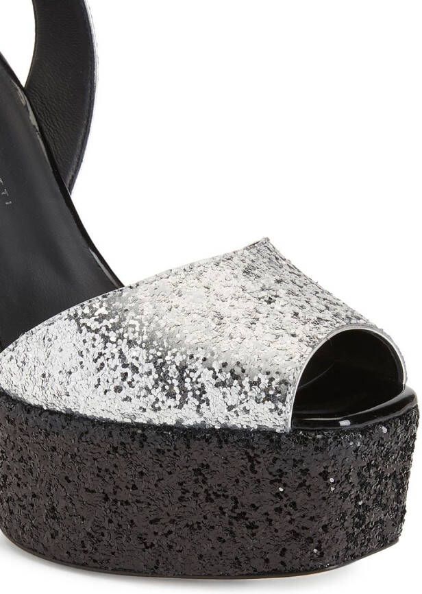 Giuseppe Zanotti Betty 140mm glitter-embellished sandals Silver