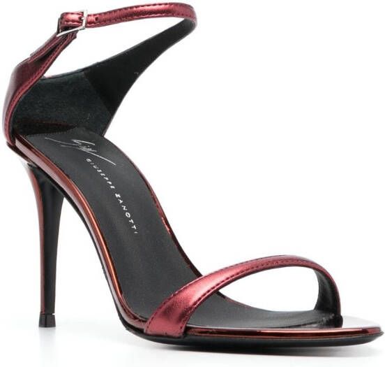 Giuseppe Zanotti Beverlee 90mm metallic-finish sandals Red