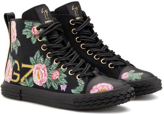 Giuseppe Zanotti Blabber floral high-top sneakers Black