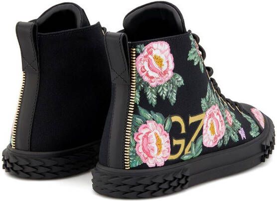 Giuseppe Zanotti Blabber floral high-top sneakers Black