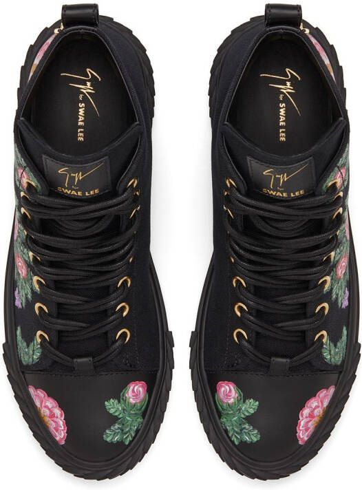 Giuseppe Zanotti Blabber floral high-top sneakers Black