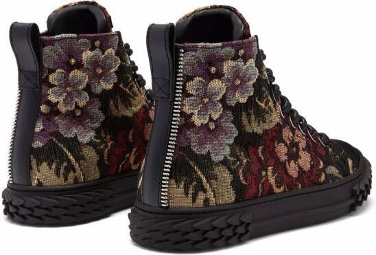 Giuseppe Zanotti Blabber floral-patterned high-top trainers Black