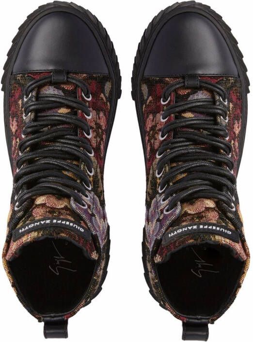 Giuseppe Zanotti Blabber floral-patterned high-top trainers Black