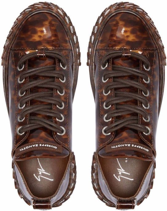Giuseppe Zanotti Blabber tortoiseshell-effect leather sneakers Brown