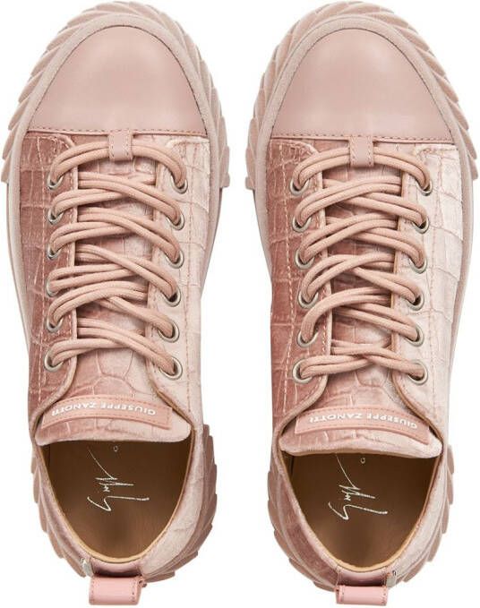 Giuseppe Zanotti Blabber velvet low-top sneakers Pink
