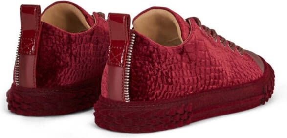 Giuseppe Zanotti Blabber velvet low-top sneakers Red