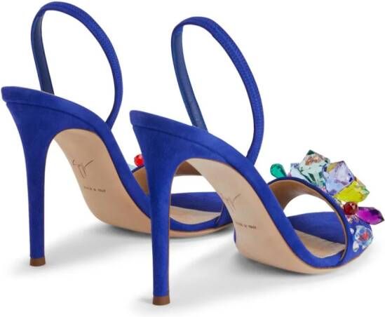 Giuseppe Zanotti Blinda 105mm suede sandals Blue