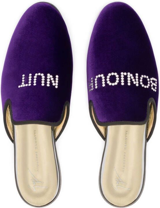 Giuseppe Zanotti Bonjour Nuit velvet loafers Purple