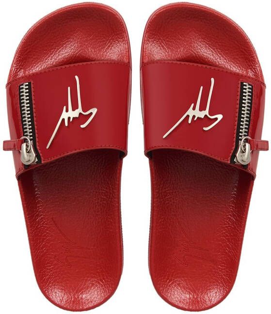 Giuseppe Zanotti Brett Zip slides Red