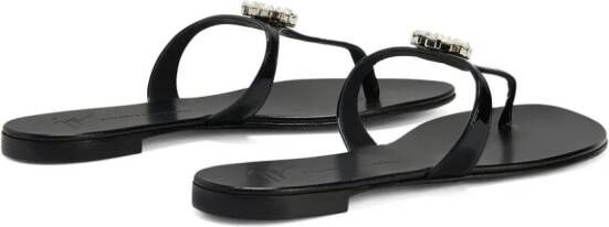 Giuseppe Zanotti Brionne crystal-embellished leather sandals Black