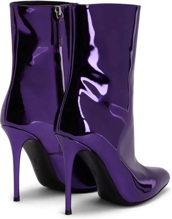 Giuseppe Zanotti Brytta 105mm patent ankle boots Purple