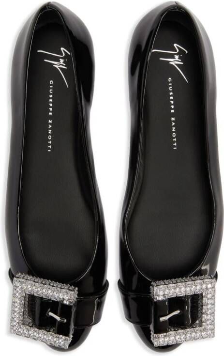 Giuseppe Zanotti buckle-detail leather balarina shoes Black