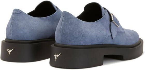 Giuseppe Zanotti buckled suede shoes Blue