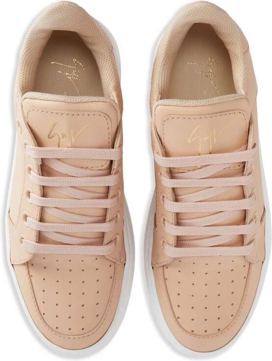 Giuseppe Zanotti calf-leather lace-up sneakers Neutrals