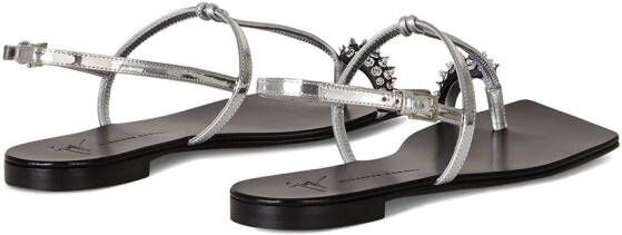 Giuseppe Zanotti Calipso metallic thong sandals Silver