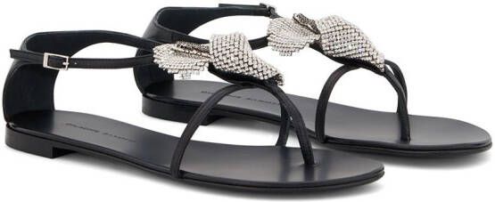 Giuseppe Zanotti Calla flower sandals Black
