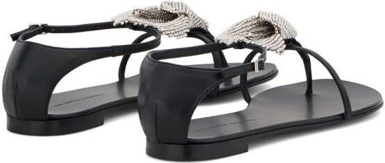 Giuseppe Zanotti Calla flower sandals Black