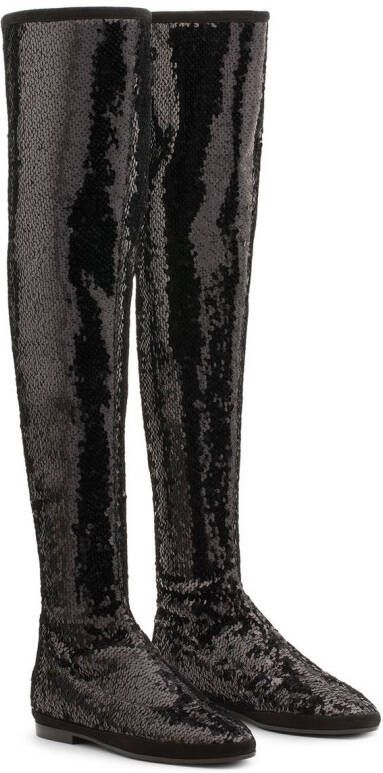 Giuseppe Zanotti Candle sequin-embellished boots Black