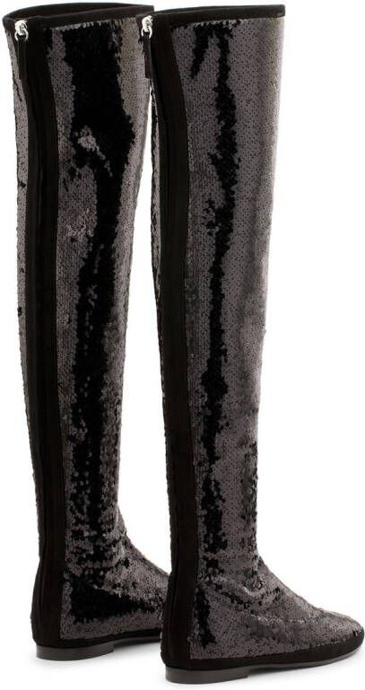 Giuseppe Zanotti Candle sequin-embellished boots Black