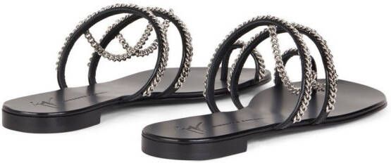 Giuseppe Zanotti Catena leather sandals Black