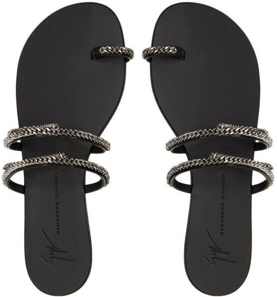 Giuseppe Zanotti Catena leather sandals Black